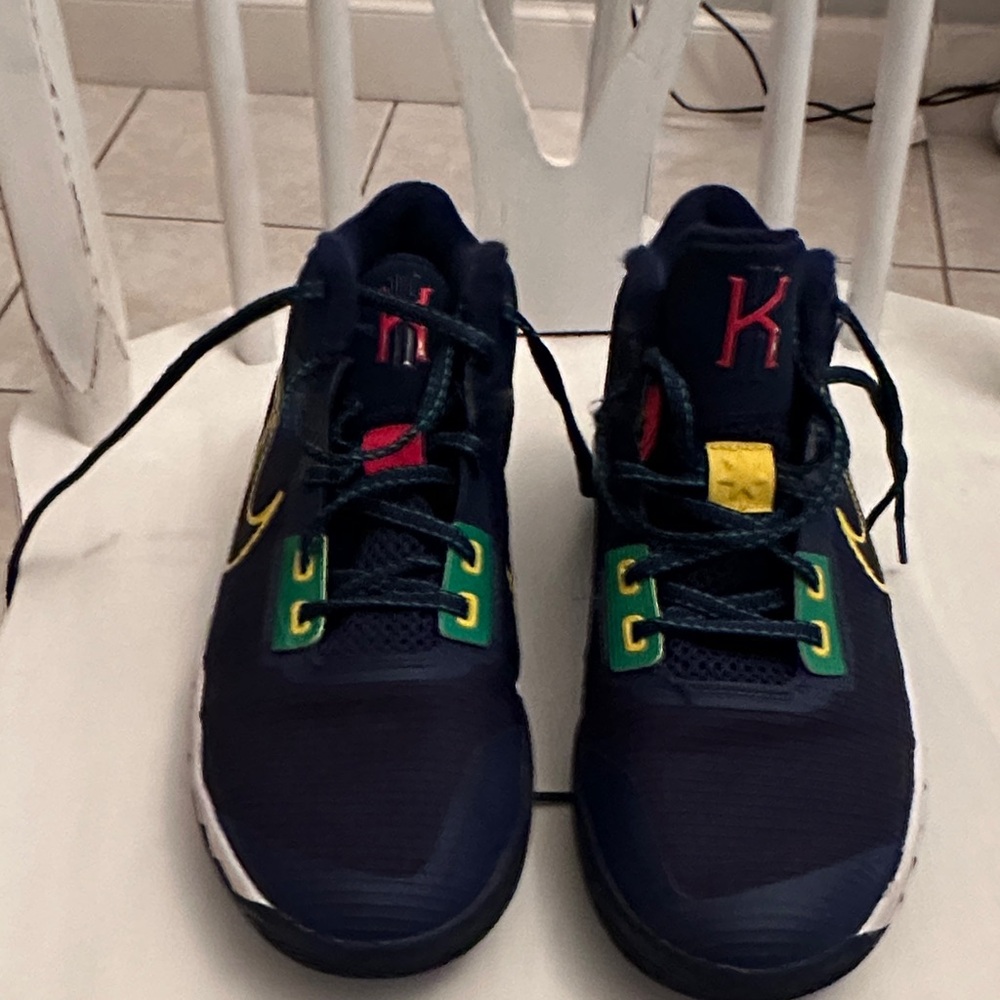 Nike Kids Navy Sneakers with Yellow and Green Accents